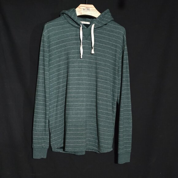Marine Layer Other - Marine Layer LS Double Knit Pullover Hoodie - Green White Striped - Sz M*
